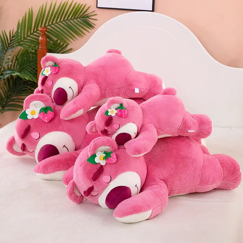 90cm Big Size Disney Toy Cute Bear Strawberry Sofa Plush Pillow Stuffed Toys Children Girls Friends Festivals Birthday Gift