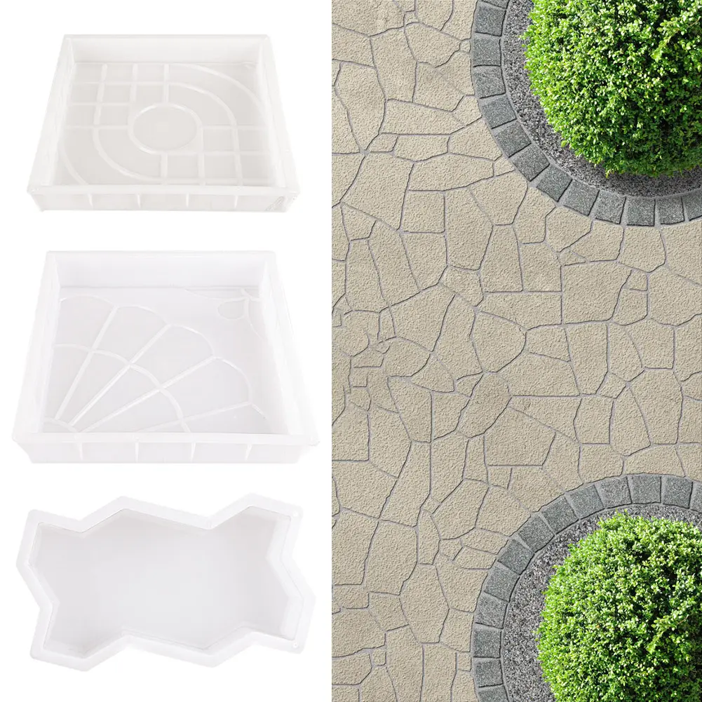 3-5PCS Plastic Concrete Molds Reusable DIY Garden Pavement Mold Path Paving Concrete Brick Mould for Sidewalk Walkway Path Patio