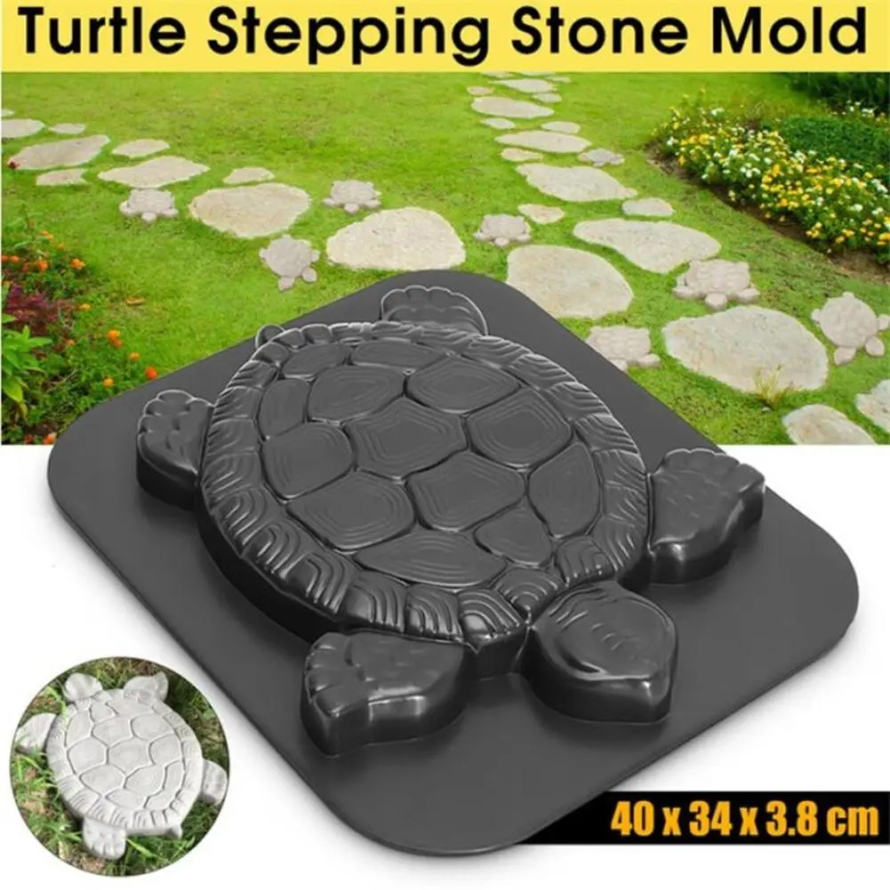 Stepping Stone Mold Turtle Shaped: Concrete Cement Mould DIY Walk Maker Garden Lawn Driveway Paving Paver for Gardens Path