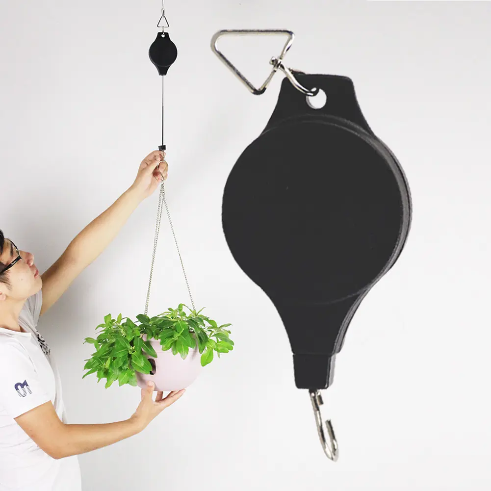 2-10PCS Plant Hook Pulley Retractable Plant Hanger Easy Reach Hanging Flower Basket for Garden Baskets Pots and Birds Feeder