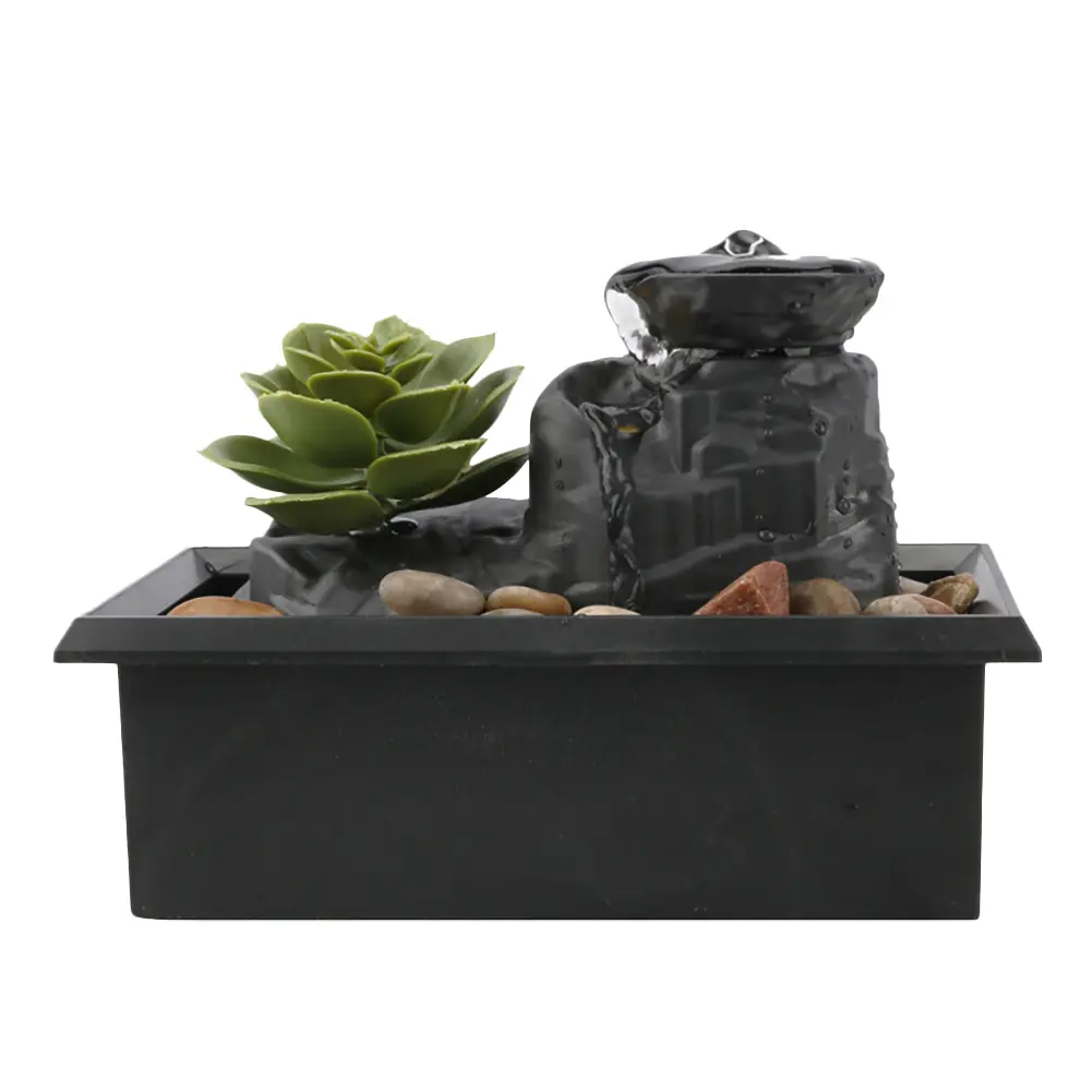 Succulent Waterfall Home Decor Tabletop Fountain Small Tabletop Waterfall Fountain for Home Office Decor