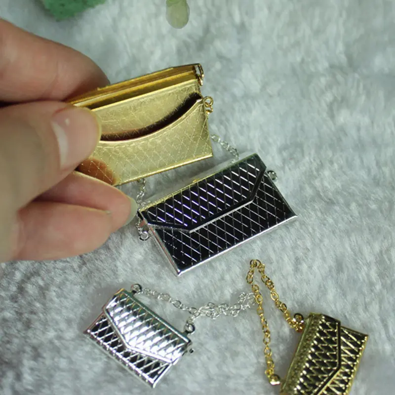 1 Pc Metal Chain Pack Doll Bag Miniature Shopping Handbag For Clothes Dolls Accessories