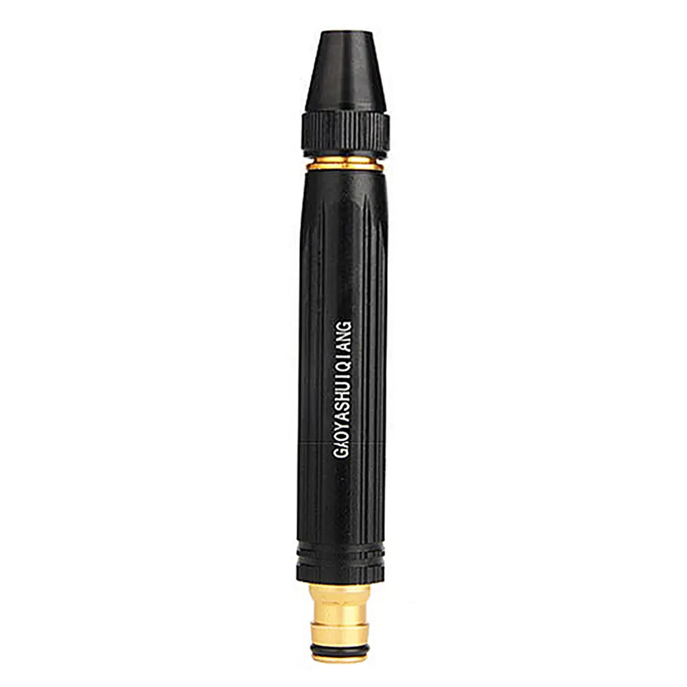 Black Pacifier Direct Spray Water Gun Adjustable Metal Car Wash Straight Nozzle 360 Rotary Switch Water Hose Sprayer