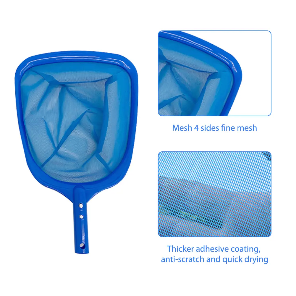 Pool Leaf Catcher Fine Mesh Frame Net with Rod Skimmer Rubbish Aquarium Hot Tub Swimming Pool Cleaner Supplies