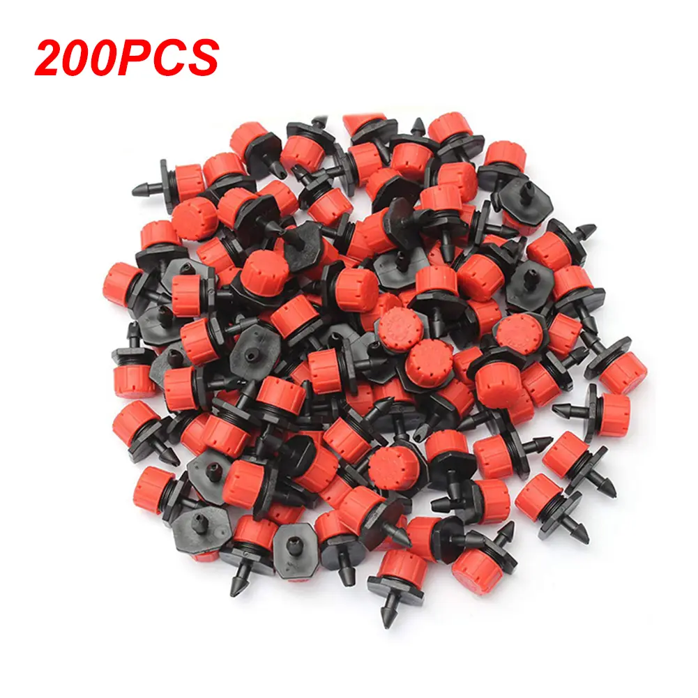 200Pcs 8 Hole Flow Dripper Adjustable Garden Micro Drip Irrigation System 360 Degree Drip Emitters for Garden Watering System