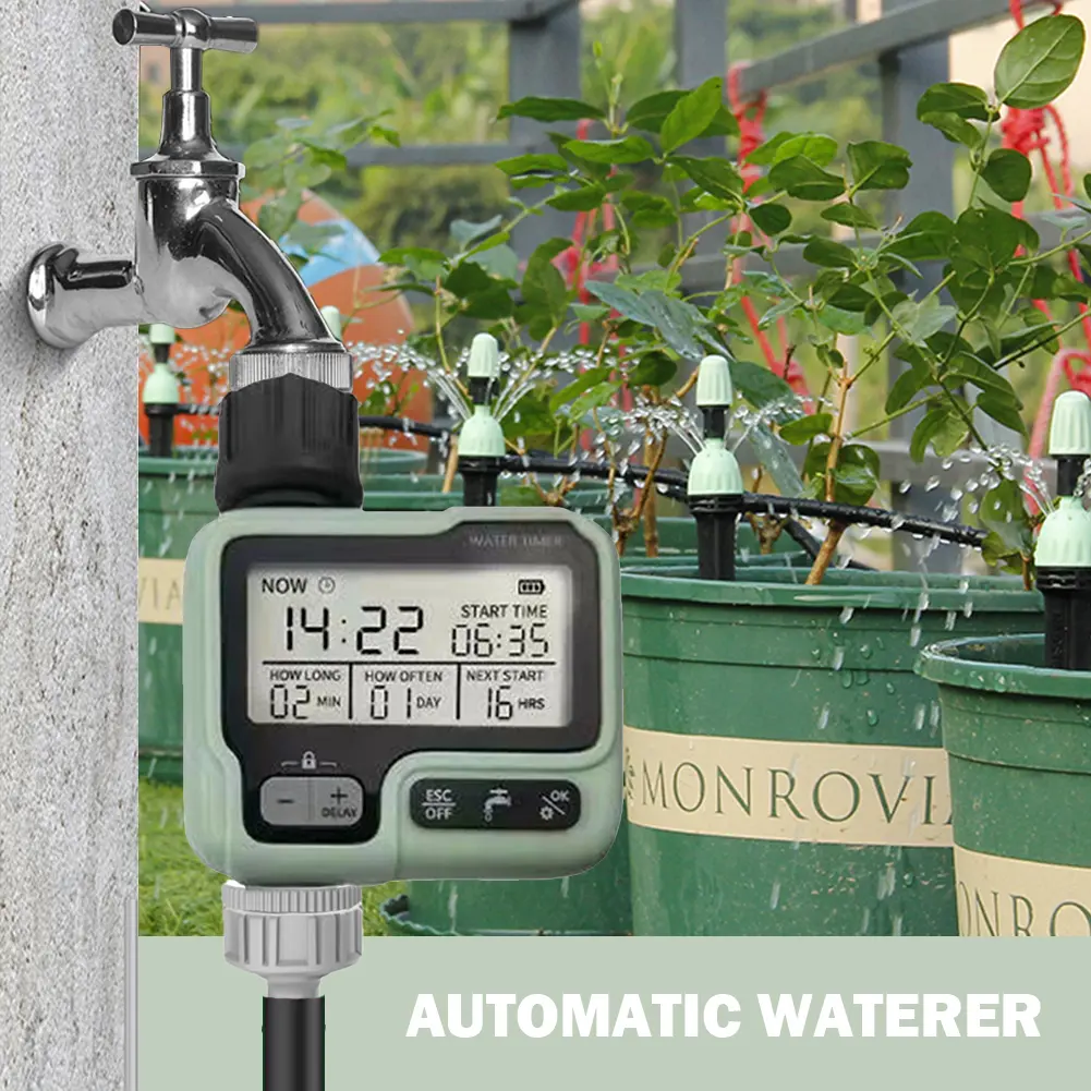 Digital Irrigation Controller LCD Screen Lawn Timed Irrigation Controllers Programmable Rainproof Battery Powered Garden Tools