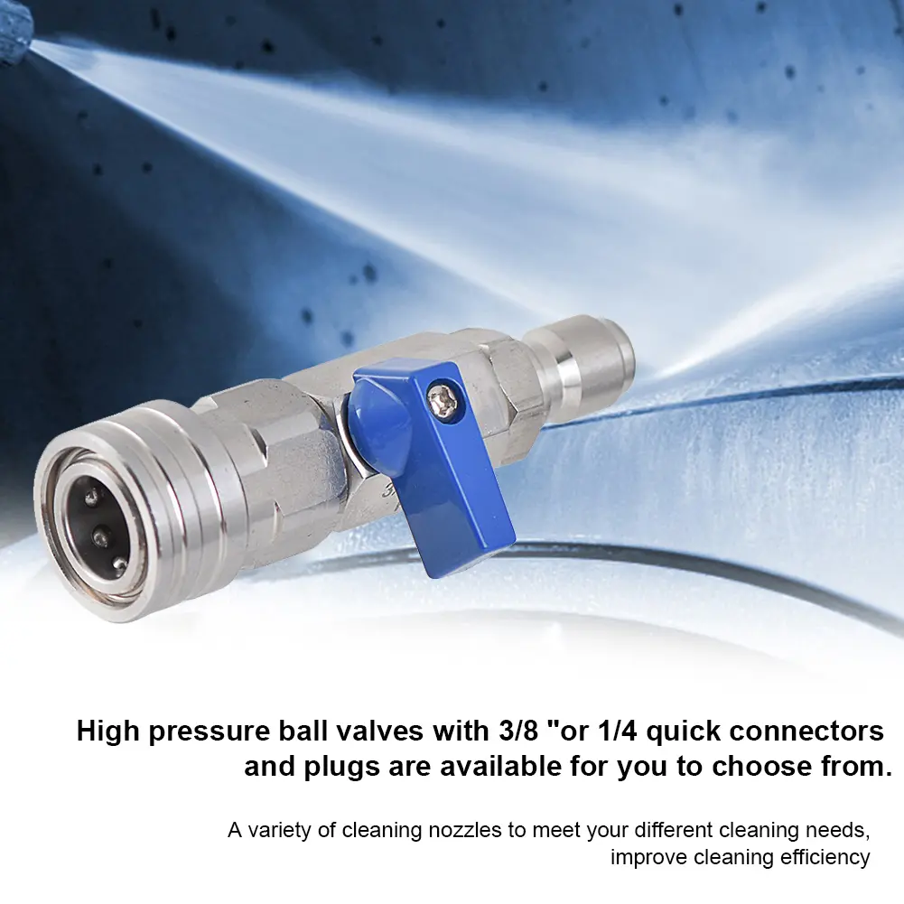 Control Water Flow Switch with 3/8 Or 1/4 Inch Quick Connector Quick Connect Ball Valve 4500 PSI for High Pressure Wash Machine