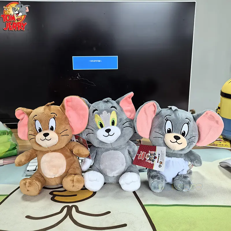 19cm Upgrade Classic Tom and Jerry Plush Toys Cute Plush Animated Toys for Christmas Birthday Gifts Soothing Toys for Children