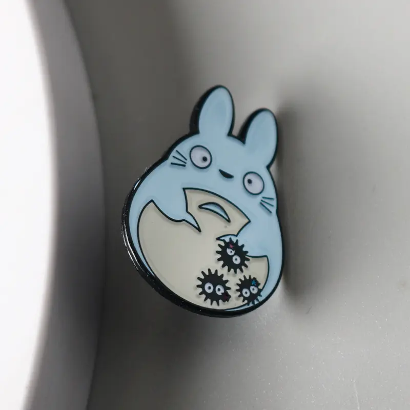 1PC Enamel Pins Anime Cartoon Cute Blue Rabbit Metal Brooch Backpack Decoration Supplies Lapel Badges