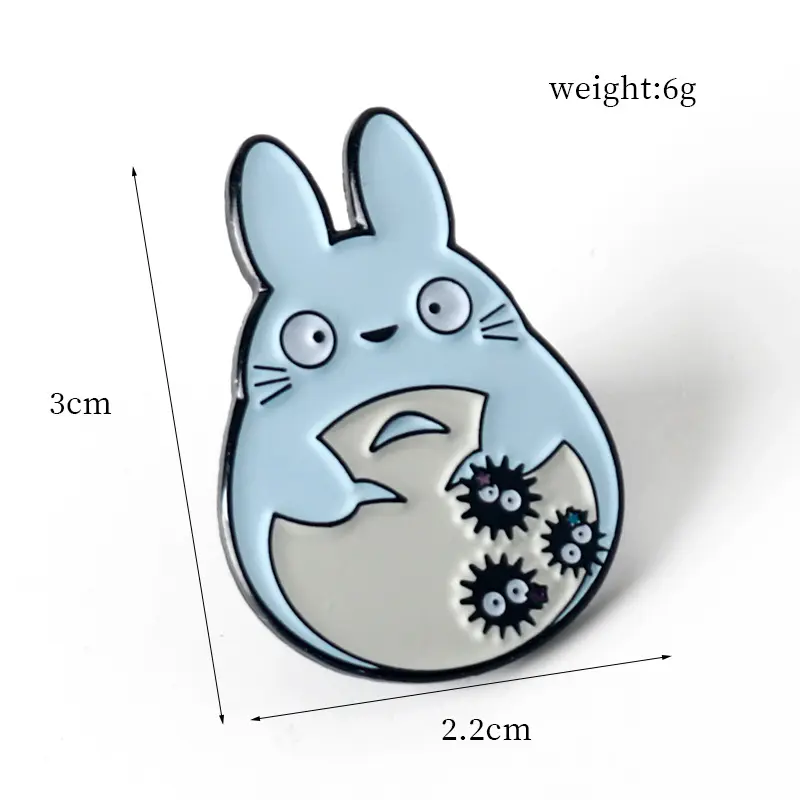 1PC Enamel Pins Anime Cartoon Cute Blue Rabbit Metal Brooch Backpack Decoration Supplies Lapel Badges