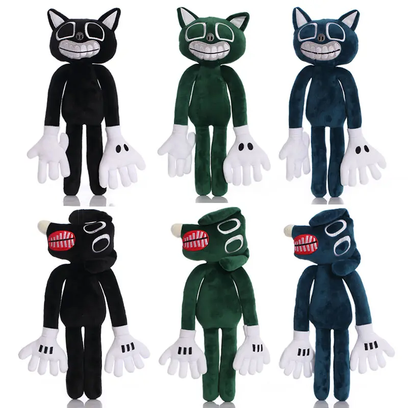 25-50cm Anime Siren Head Plush Doll Toys Scary Black White Red Sirenhead Cat Peanut Soft Stuffed Cartoon Figure Children Gifts