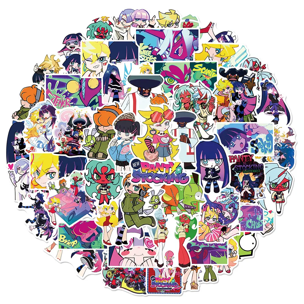 10/30/50pcs Panty & Stocking With Garterbelt Anime Stickers Cute Cartoon Girl Sticker Laptop Phone Water Bottle Animation Decals