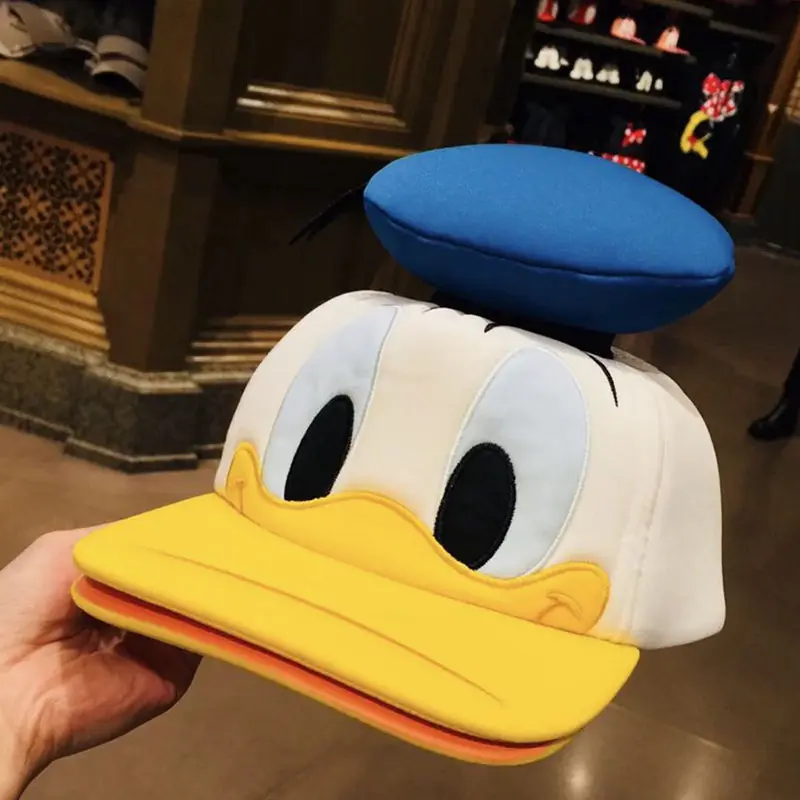 Disney Donald Fauntleroy Duck Peaked Cap  Cartoon Don Cutout Hat Travel Don Sun Hat Gifts for Children Girls