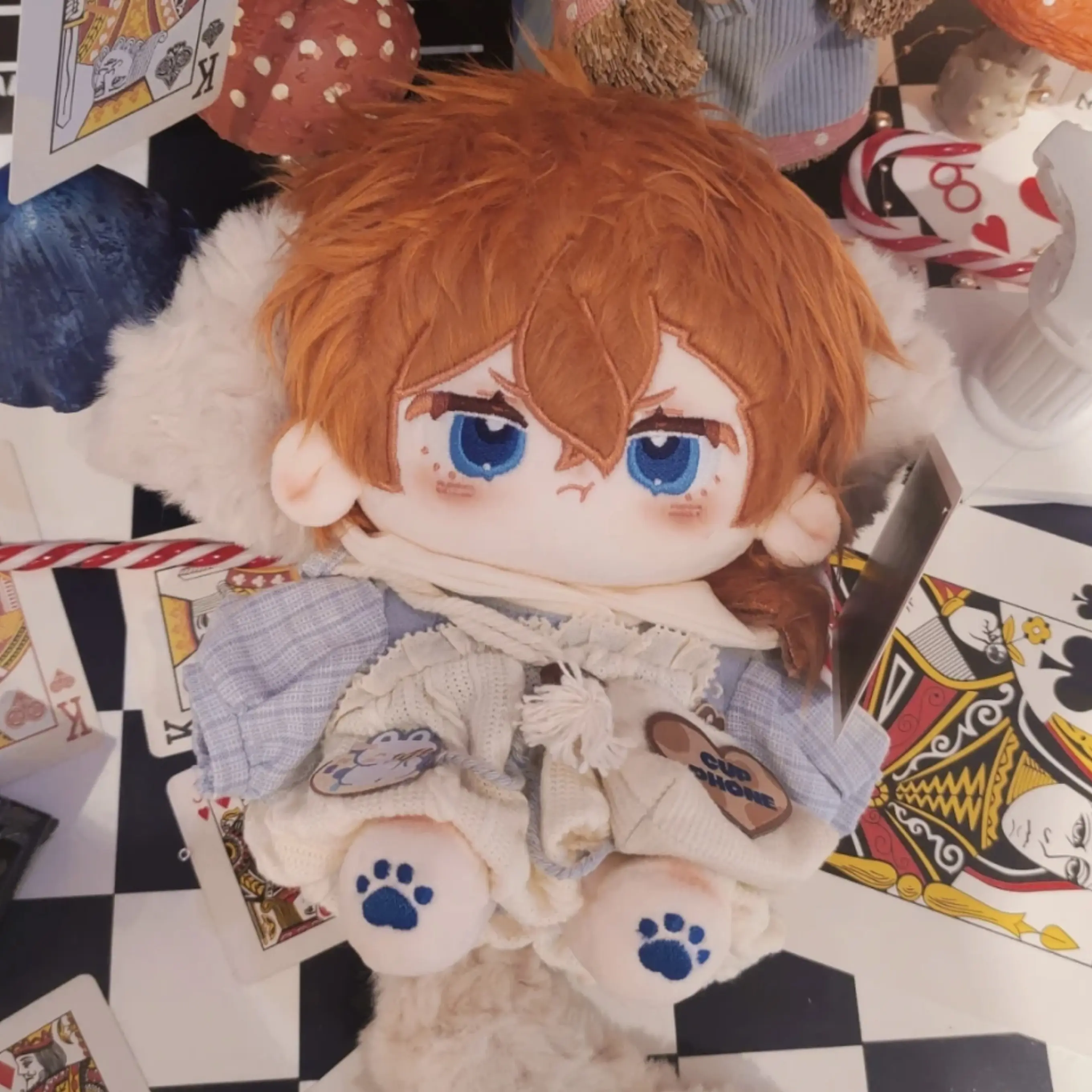 20cm Anime Bungo Stray Dogs Nakahara Chuuya Anime Figures Plush Dress Up Cotton Doll Toys for Children Kawaii Gifts