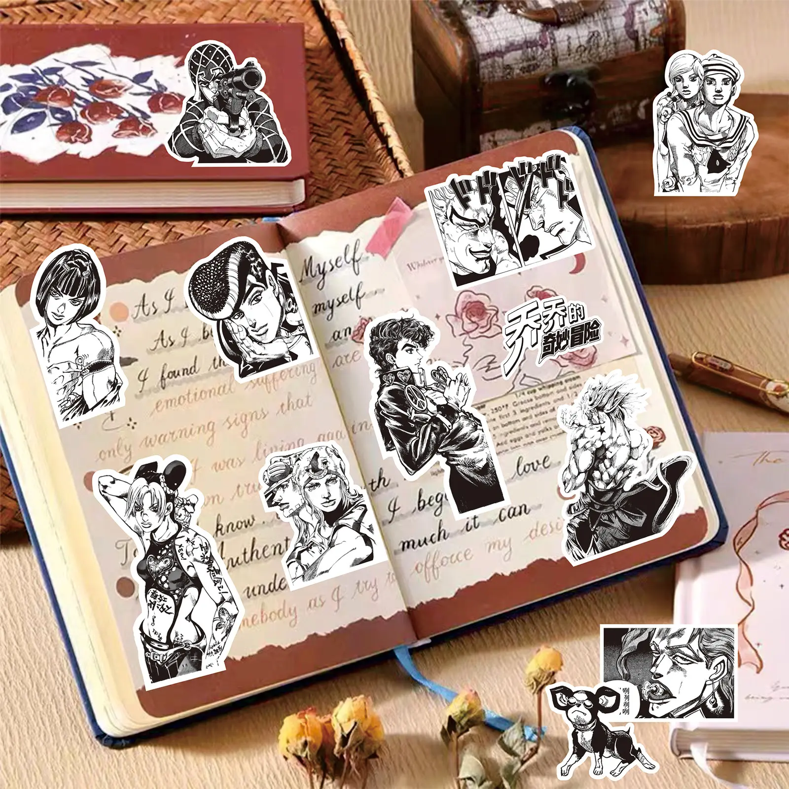 77/82/159PCS Kujo Jotaro Anime Stickers JoJo Bizarre Adventure Sticker Higashikata Josuke Bruno Buccellati Cartoon Decals