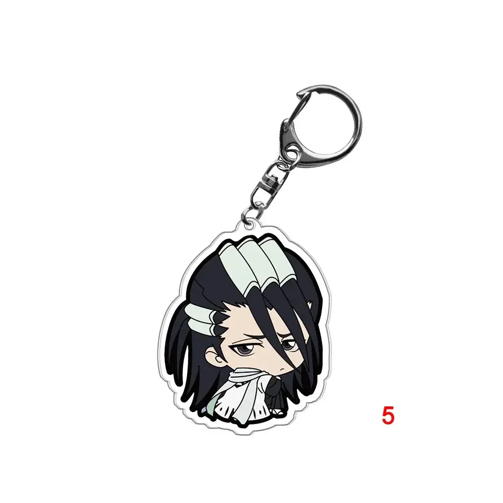 Bleach Kurosaki Ichigo Kuchiki Anime Keychain Rukia Cartoon Figures Acrylic Pendants Bag Tag Cos Baji Accessories