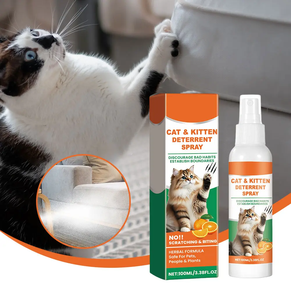 Cat Deterrent Spray with Natural Ingredients Cat Repellent Spray No Scratch Spray for Cats and Kittens for Furniture Protection