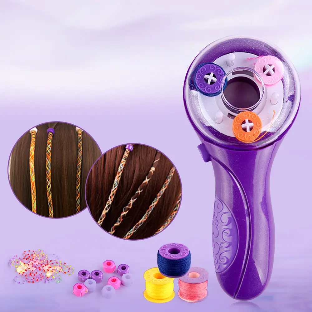 Hair Braider Machine Electric Hair Braider Styling DIY Tool with Hair Hook Rubber Band Twister Hairstyle Tools Kit Child Gifts