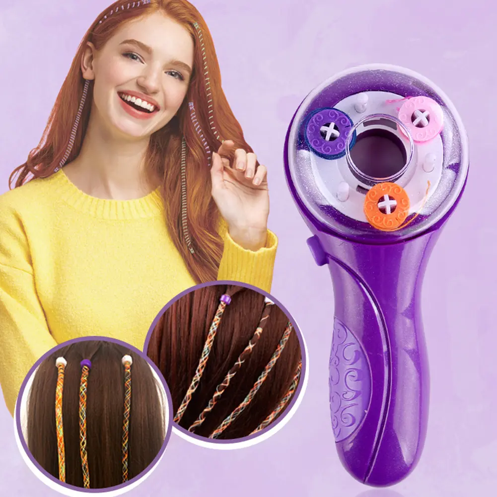 Hair Braider Machine Electric Hair Braider Styling DIY Tool with Hair Hook Rubber Band Twister Hairstyle Tools Kit Child Gifts