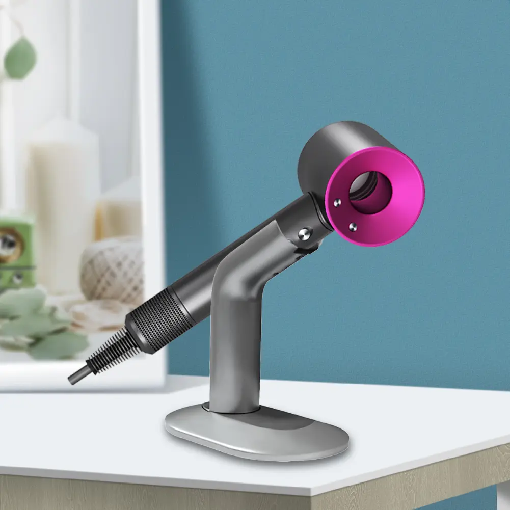 Aluminum Alloy Hair Dryer Stand Holder Desk Blow Dryer Bracket Counter Storage Rack for Dyson Airstrait HT01