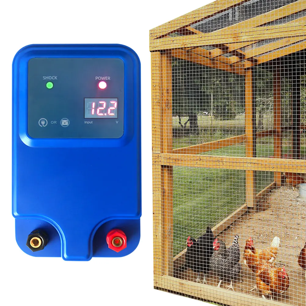12V Electric Fence Charger Livestock Charger Controller Farm Fence Charger Device for Wildlife Prevention Farm Poultry Garden