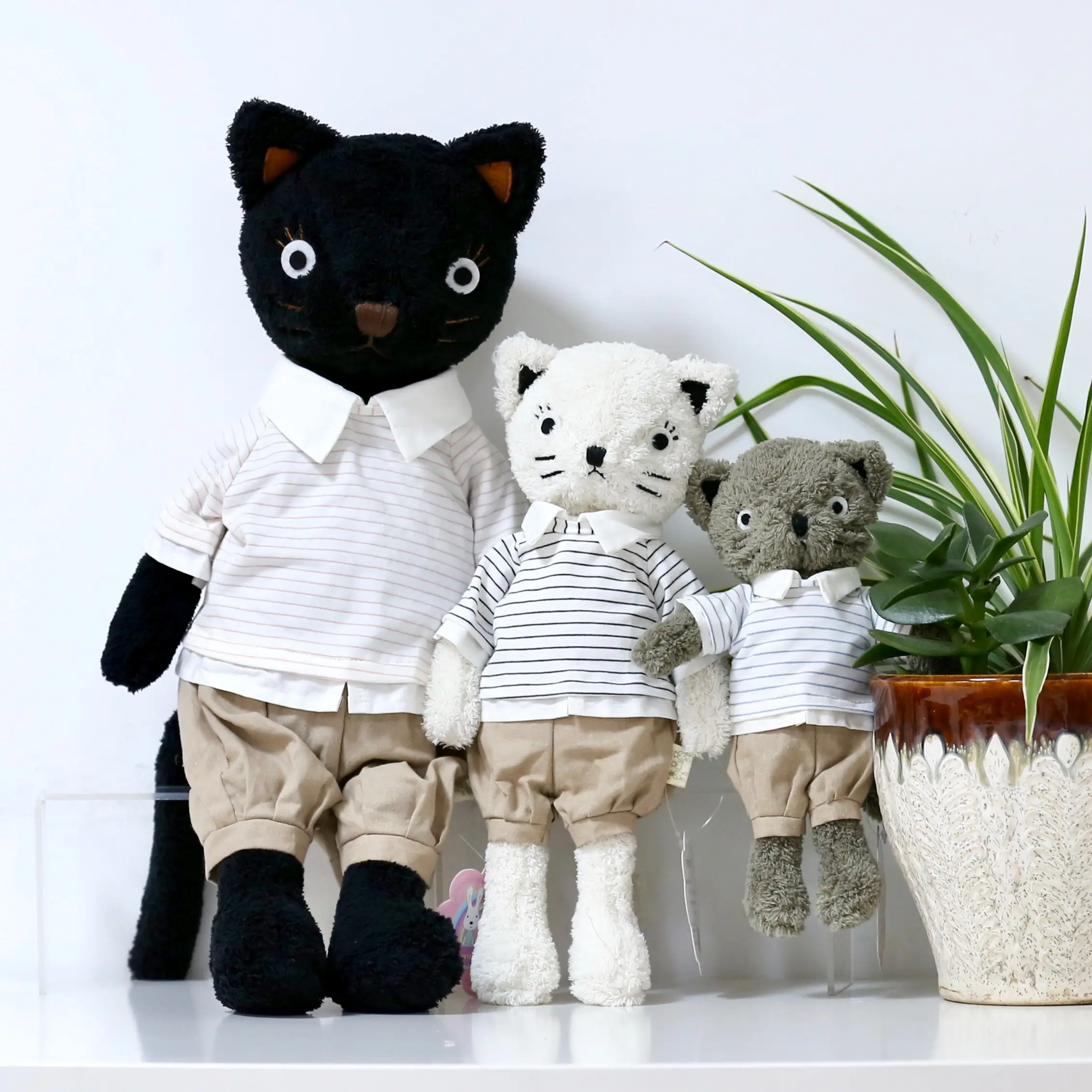 Cute Dressing Cat Bear Pig Rabbit Plush Dolls Soft Stuffed Animals Appease Teddy Bear Toys for Girls Birthday Gifts
