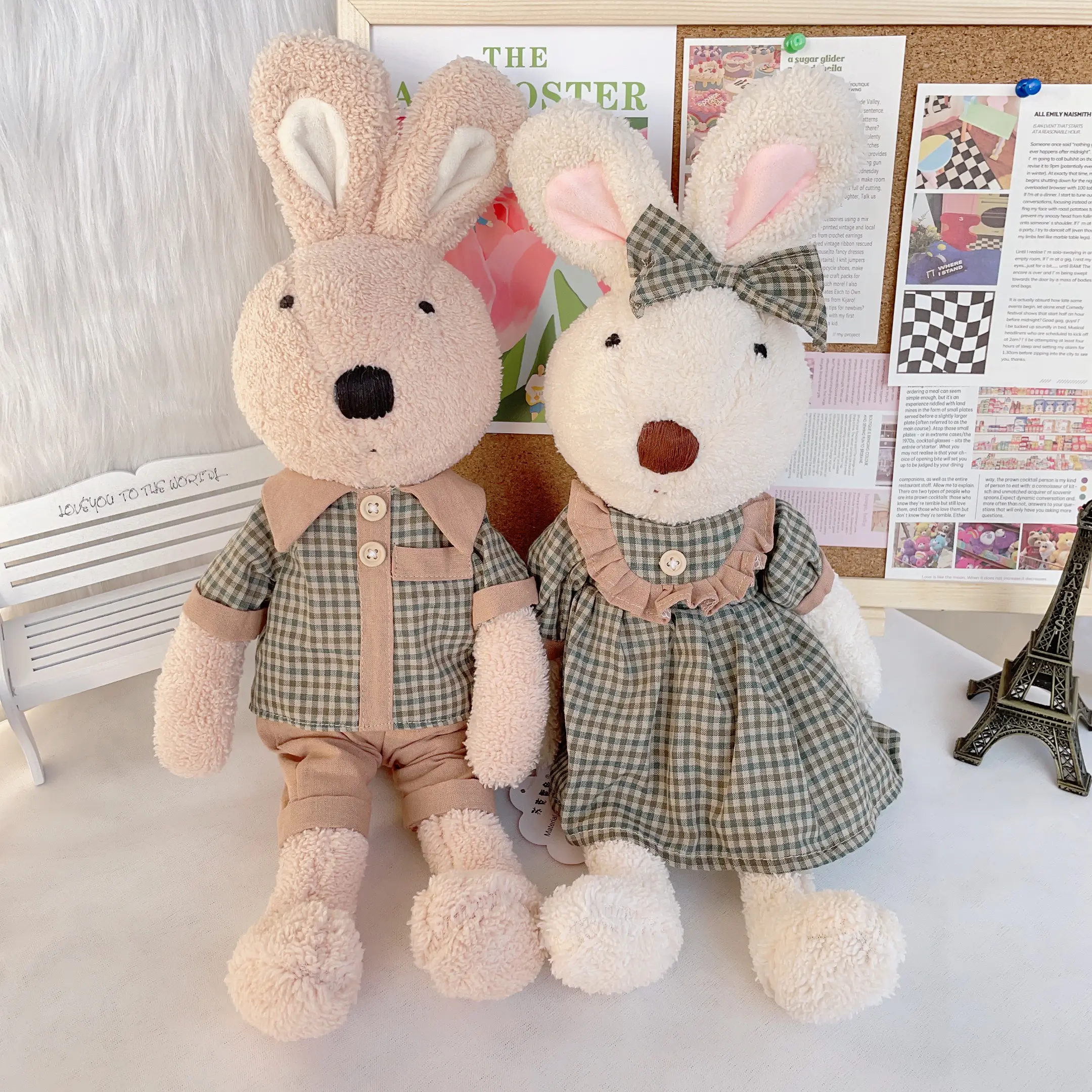 Cute Dressing Cat Bear Pig Rabbit Plush Dolls Soft Stuffed Animals Appease Teddy Bear Toys for Girls Birthday Gifts