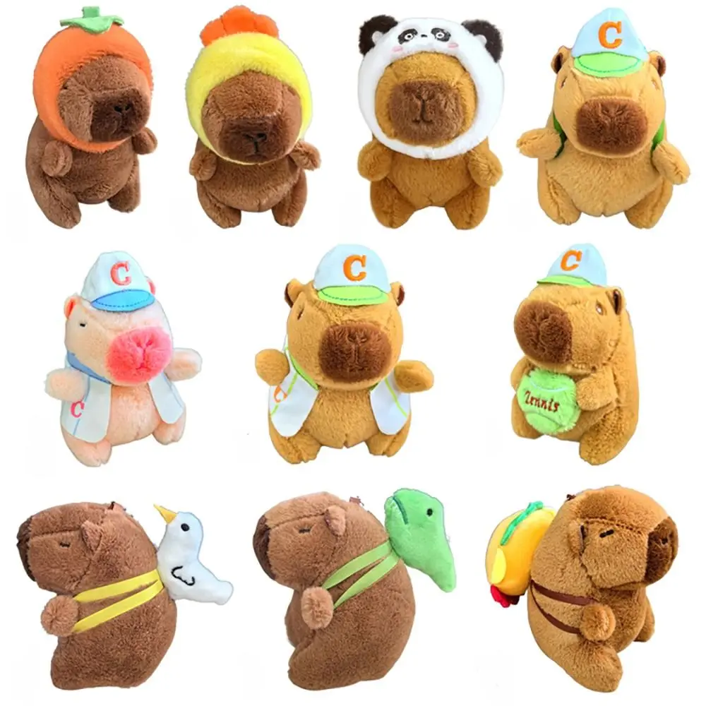 Toy Cartoon Capybara Simulation Capybara Pendant Multicolor Plush Capybara Keychain Accessories Stuffed Animals