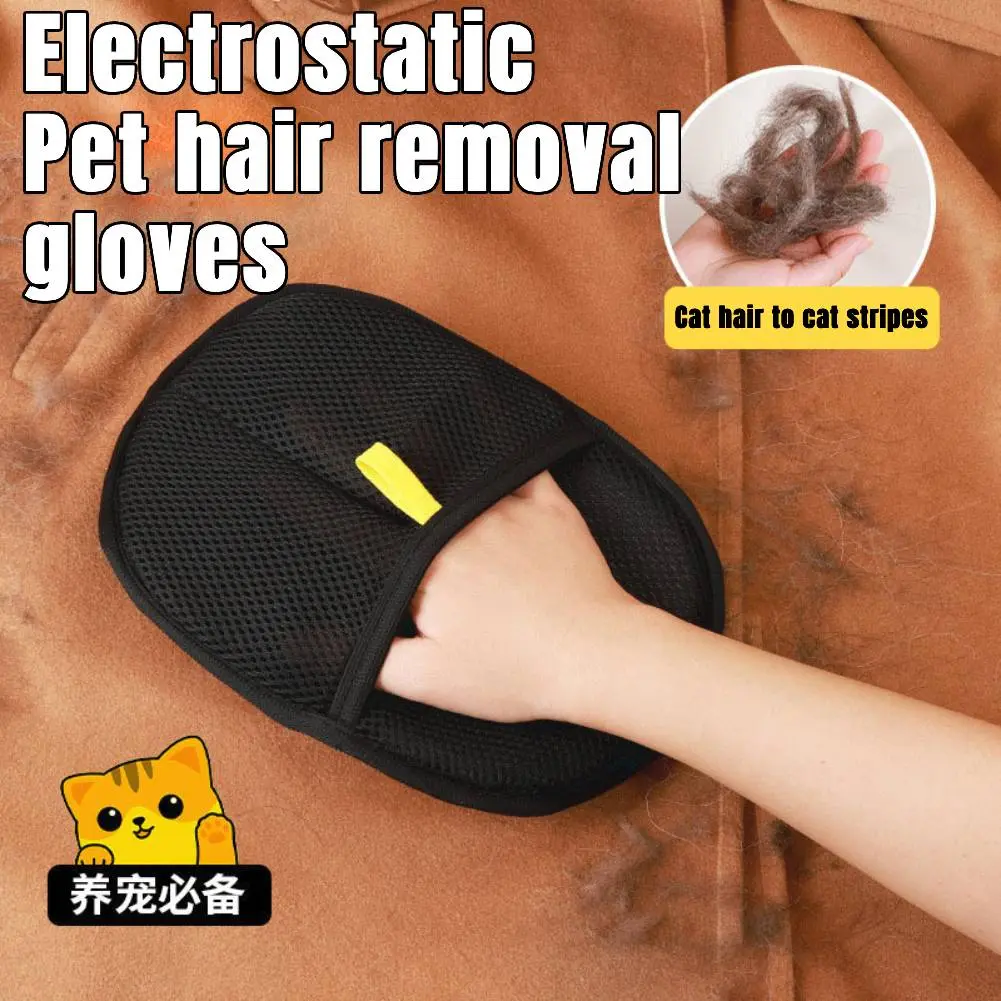 1/2 Pcs Hair Remover Glove Double-Sided Fur Gloves Efficient Pet Hair Remover Brush Tools For Dog Cat Grooming Soft Brush Remove