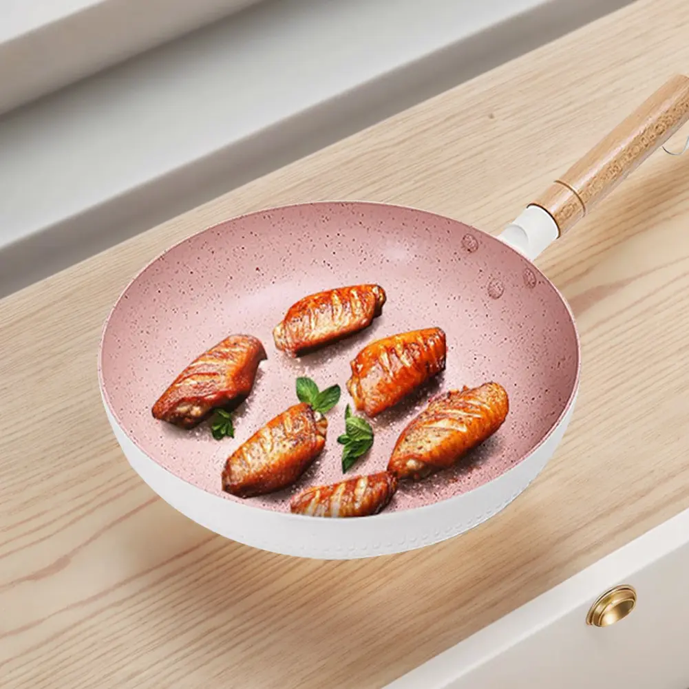 Nonstick Frying Pan Aluminum Alloy Saute Pan with Heat Resistant Handle Skillet Cookware Frying Pot for Home Kitchen