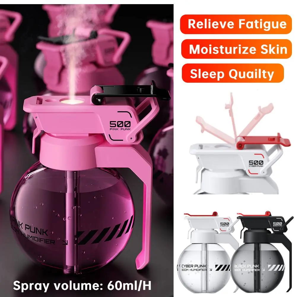 2025 Grenade Air Diffuser Cyberpunk Decorative Essential Oil Aromatherapy Diffuser Creative Esports Gift for Bedroom Home Office