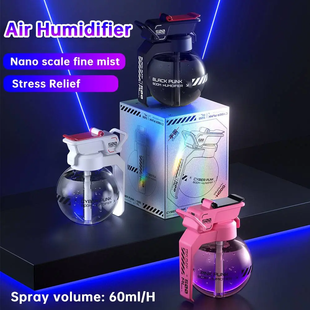 2025 Grenade Air Diffuser Cyberpunk Decorative Essential Oil Aromatherapy Diffuser Creative Esports Gift for Bedroom Home Office