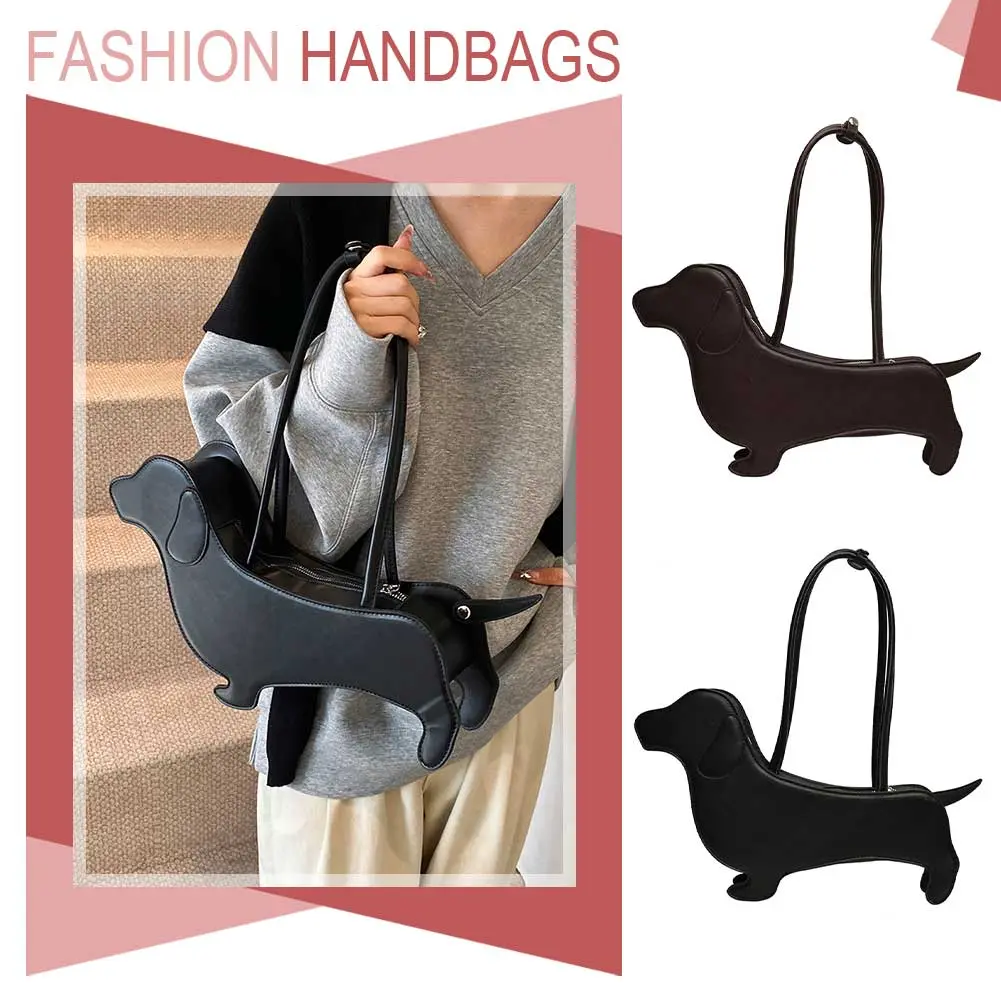 Cartoon Dog Shaped Shoulder Bag PU Leather Purse Unique Novelty Clutch Bag Cute Evening Party Bag for Women Girls