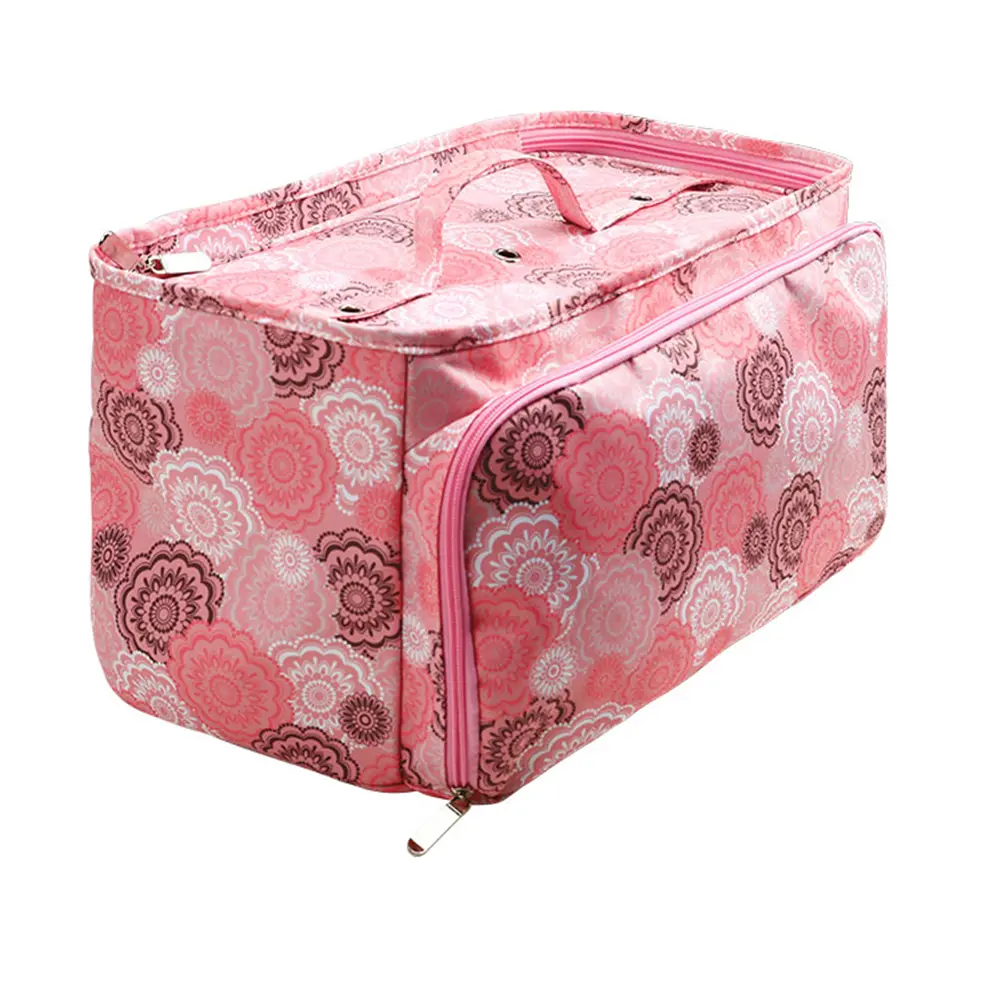 Knitting Crochet Supplies Bag Spree Yarn Bag 600D Oxford Cloth Printed Wool Carrying Case Lightweight for Knitting Lovers