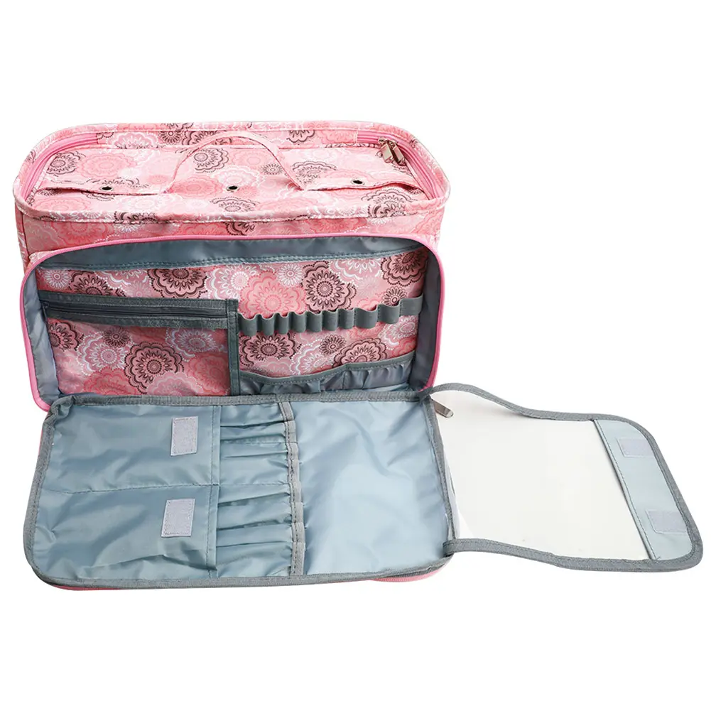Knitting Crochet Supplies Bag Spree Yarn Bag 600D Oxford Cloth Printed Wool Carrying Case Lightweight for Knitting Lovers