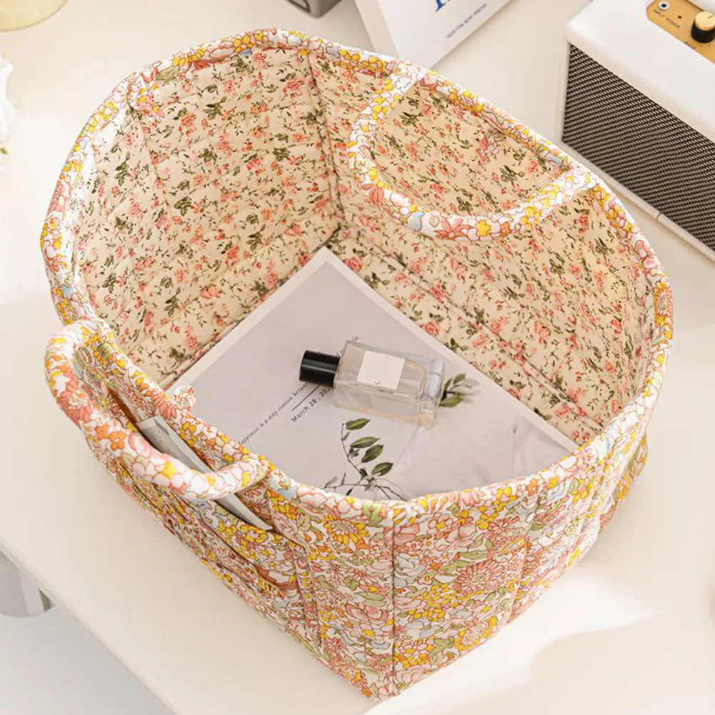 Large Capacity Storage Basket of Boho Style with Handle Household Laundry Hamper Closet Organizer Bin for Clothes and Sundries