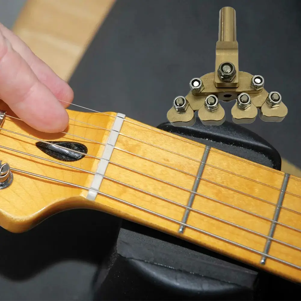 Guitar Fractal Fret Press Metal Guitar Fret Installation Tool Variable Radian Pressure Head Suit for Various Radius Fretboard