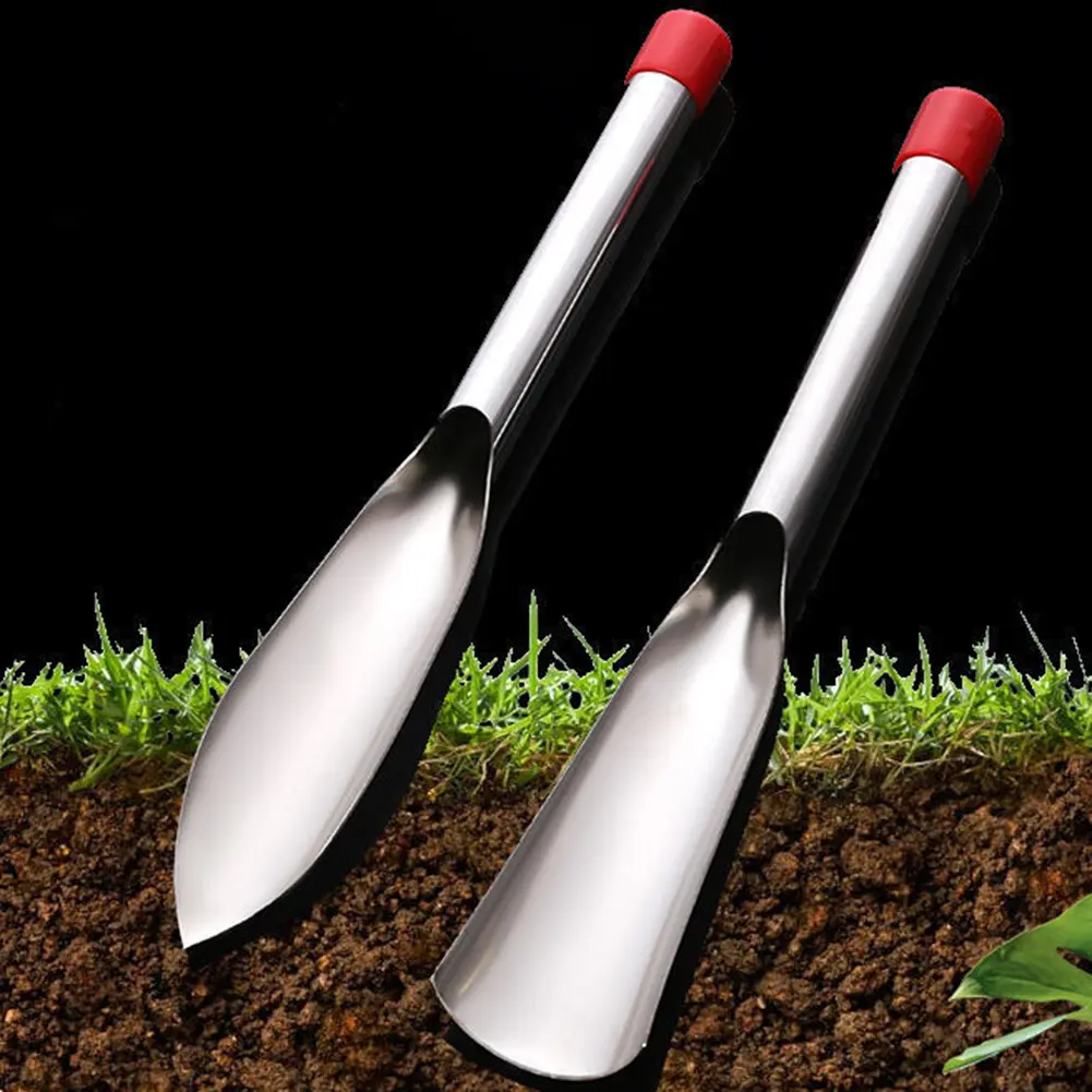 2 Pcs Gardening Tool Set Gardening Shovel Weeding Digging Soil Dig Wild Vegetable Shovel Stainless Steel for Garden Plants Care