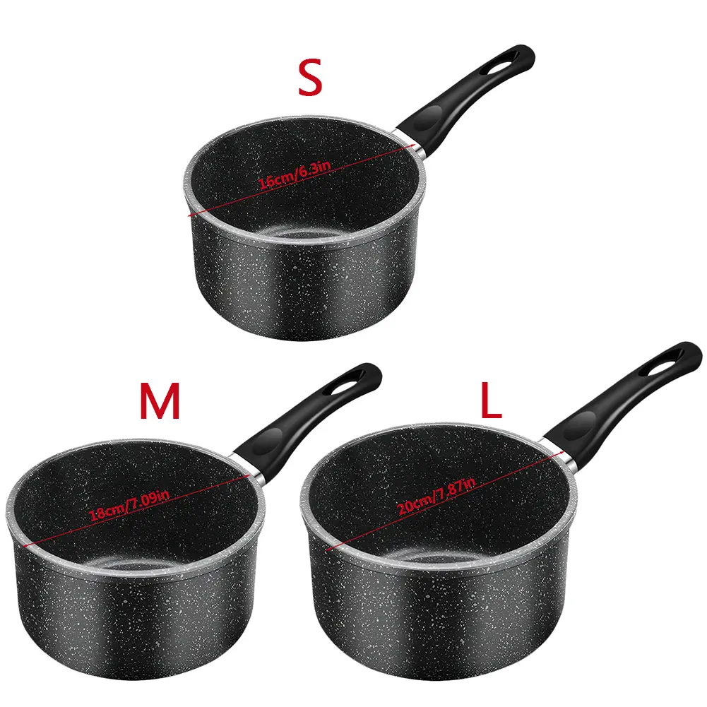 16/18/20cm Saucepan Non-Stick Sauce Pan Induction Capable Sauce Pot for Cooking Spaghetti Warming Milk Boiling Soup