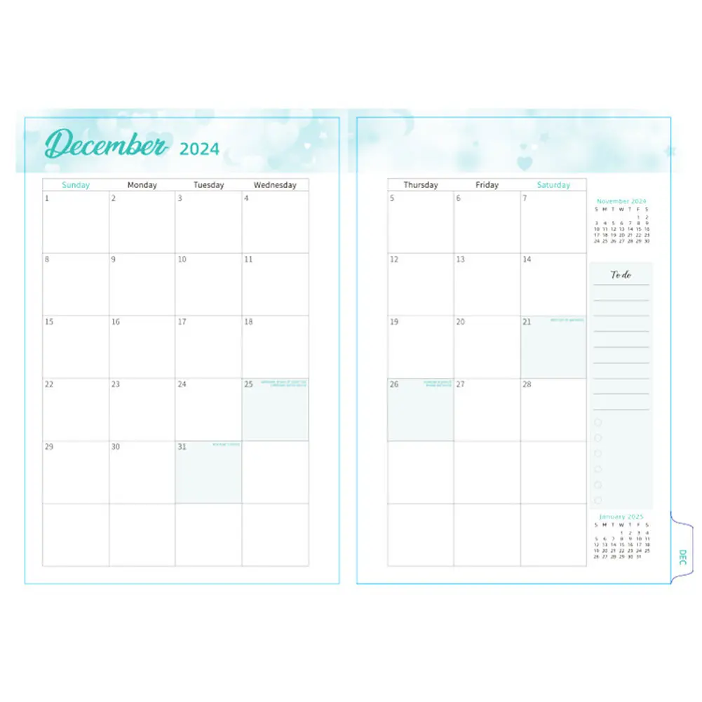 2025 A5 Notebook Spiral Bound Weekly Planner Notebook with Monthly Tabs Calendar Planner for Office School
