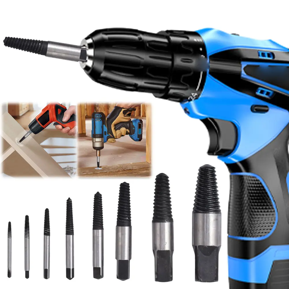 Broken Screw Bolt Extractors Damaged Screw Bolt Remover Damaged Pipes Bolt Removing Tool for Iron Wood Steel