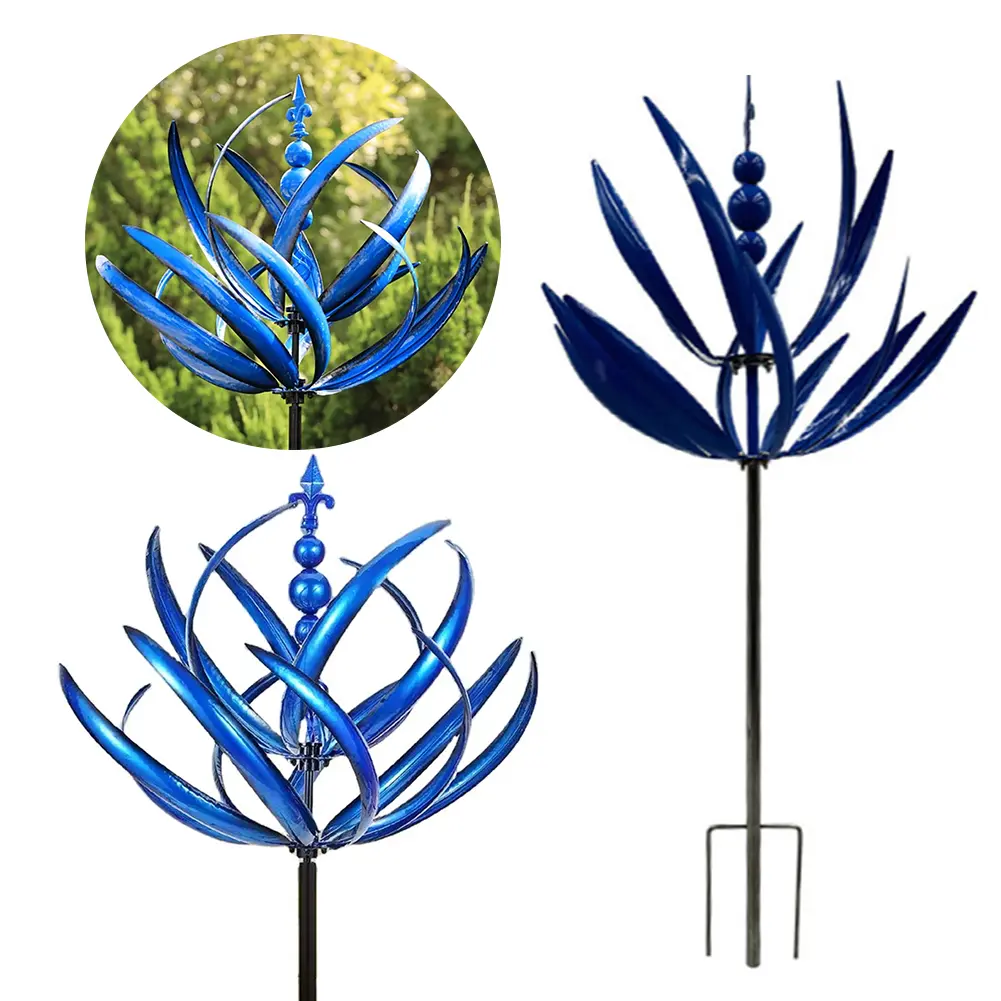 Outdoor Wind Spinner Metal Wind Windmill Wind Sculpture with Stake Wind Sculptures & Spinners for Yard Art Garden Lawn Decor
