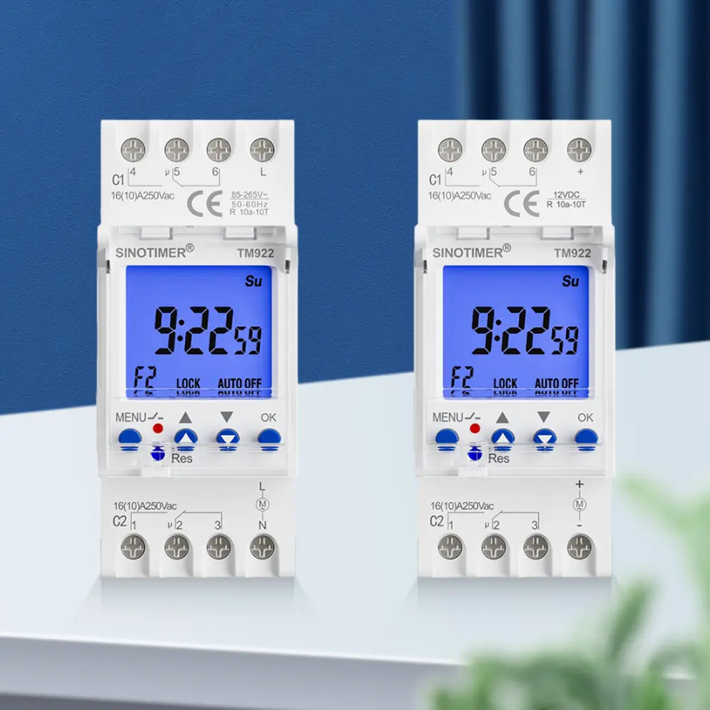 2 Channels Digital Timer Switch with Two Relay Independent Outputs 7 Days Programmable Time Switch Relay Electronic Time Clock