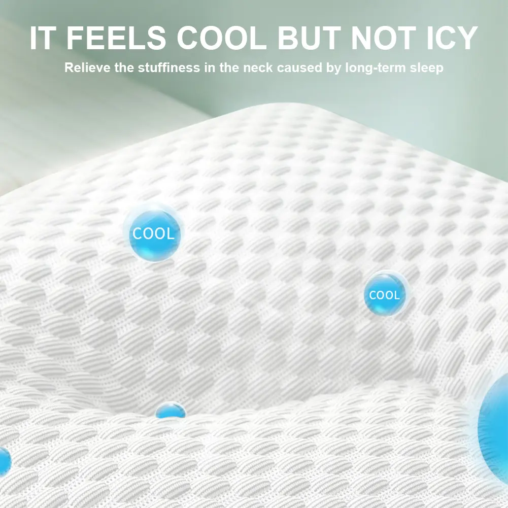 Ergonomic Cervical Pillow Enhancing Sleep Memory Neck Pillow Breathable Memory Foam Neck Massage Bed Pillow for Neck Pain Relief