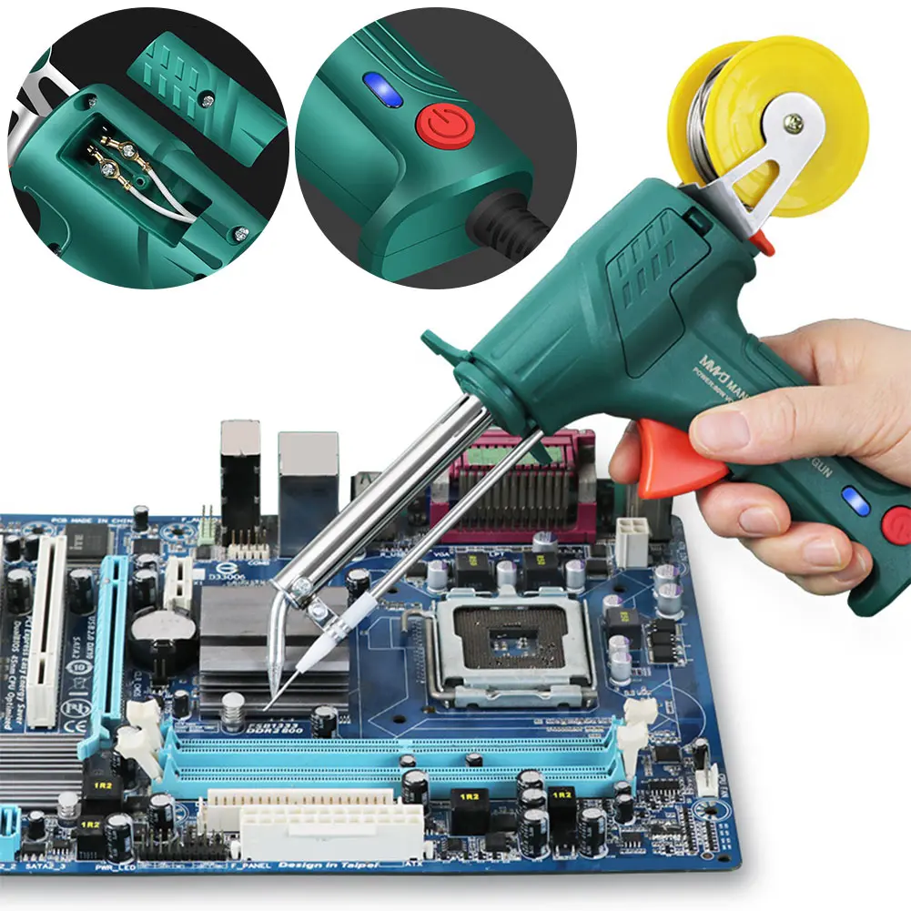 Multi-Function Soldering Iron Soldering Gun Set Soldering Gun Kit Solder Wire Desoldering Pump Tweezers for Welding Repair Tool