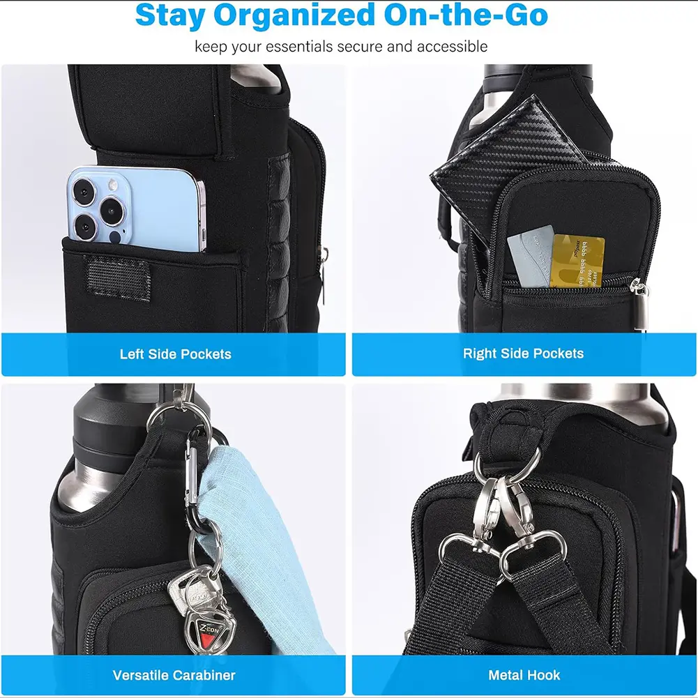 Magnetic Gym Bag Sling Bag Crossbody Water Bottle Pouch Water Bottle Carrier Bag for Men Women Fitness Travel Sports