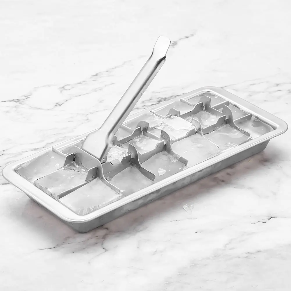Stainless Steel Ice Cubes Tray 18-Slot Metal Ice Cubes Tray with Easy Release Handle Ice Cubes Mold for Freezer