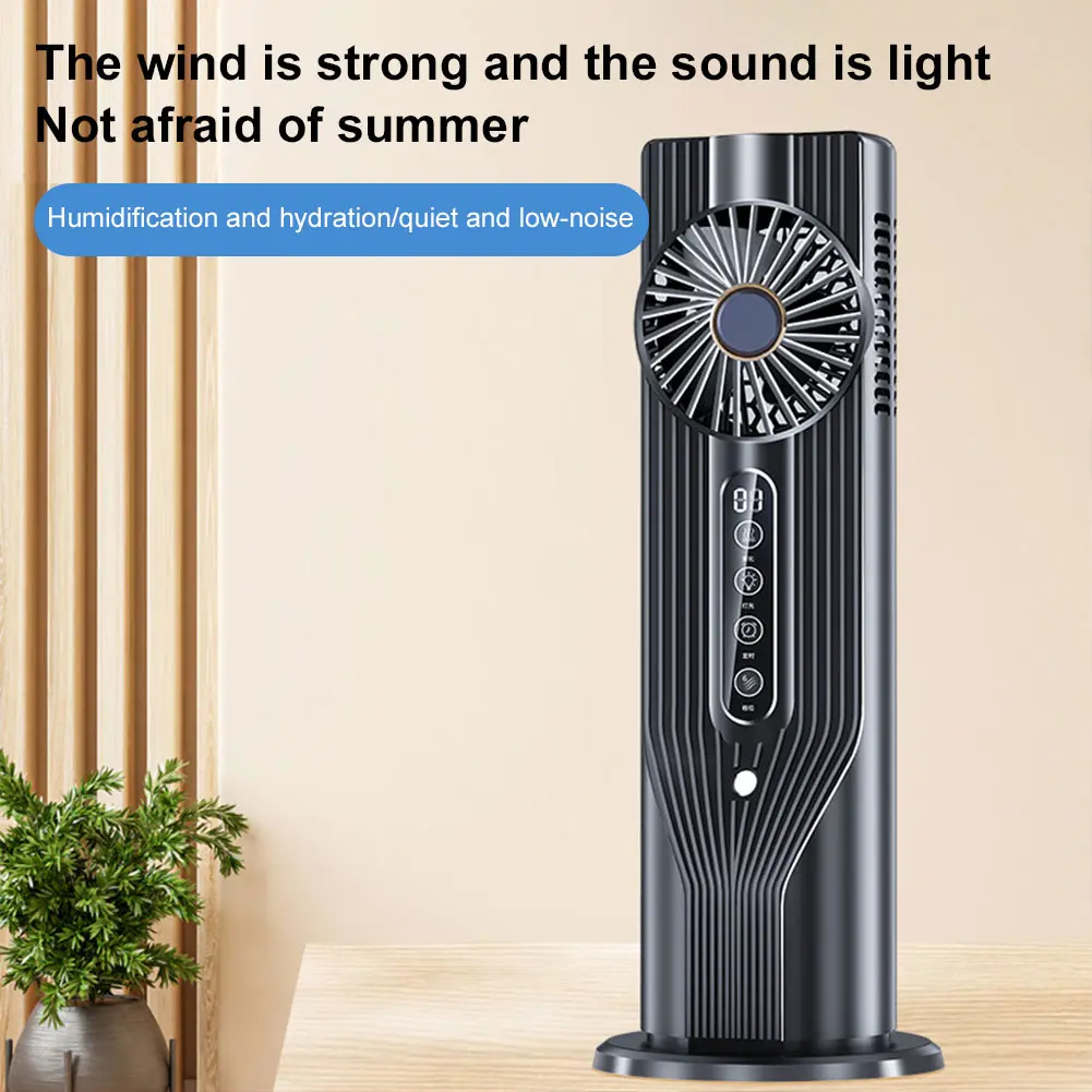 Portable Tower Fan USB Water Cooling Fan Air Conditioner Fan w/ 6 Wind Speed & Mist Personal Fan for Bedroom Living Room Office