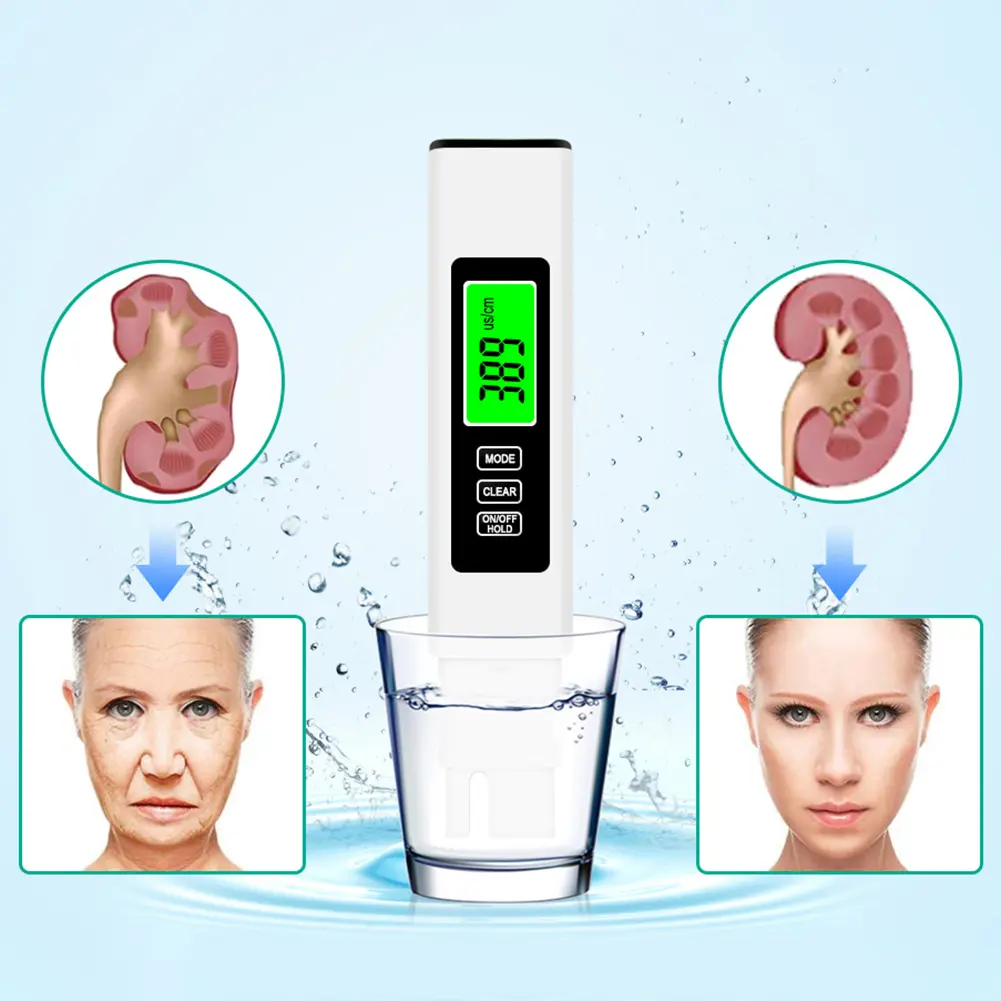 4 in 1 Digital Water Tester 0-9990 PPM TDS Meter EC Meter & Temperature Meter Accurate for Pools Drinking Water Aquarium