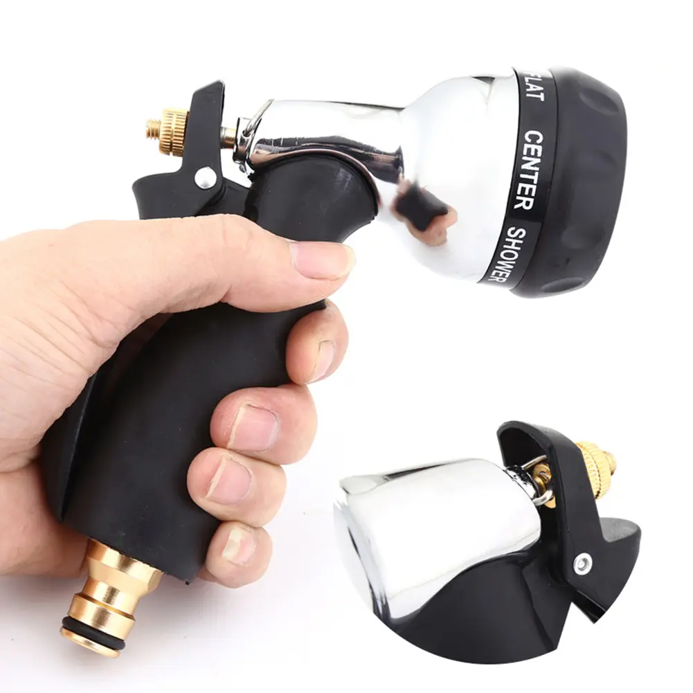 Sprinkler Gun High Pressure Metal Irrigation Water Gun Rust Prevention with Rubber Handle for Car Garden Lawn Wash for Cleaning